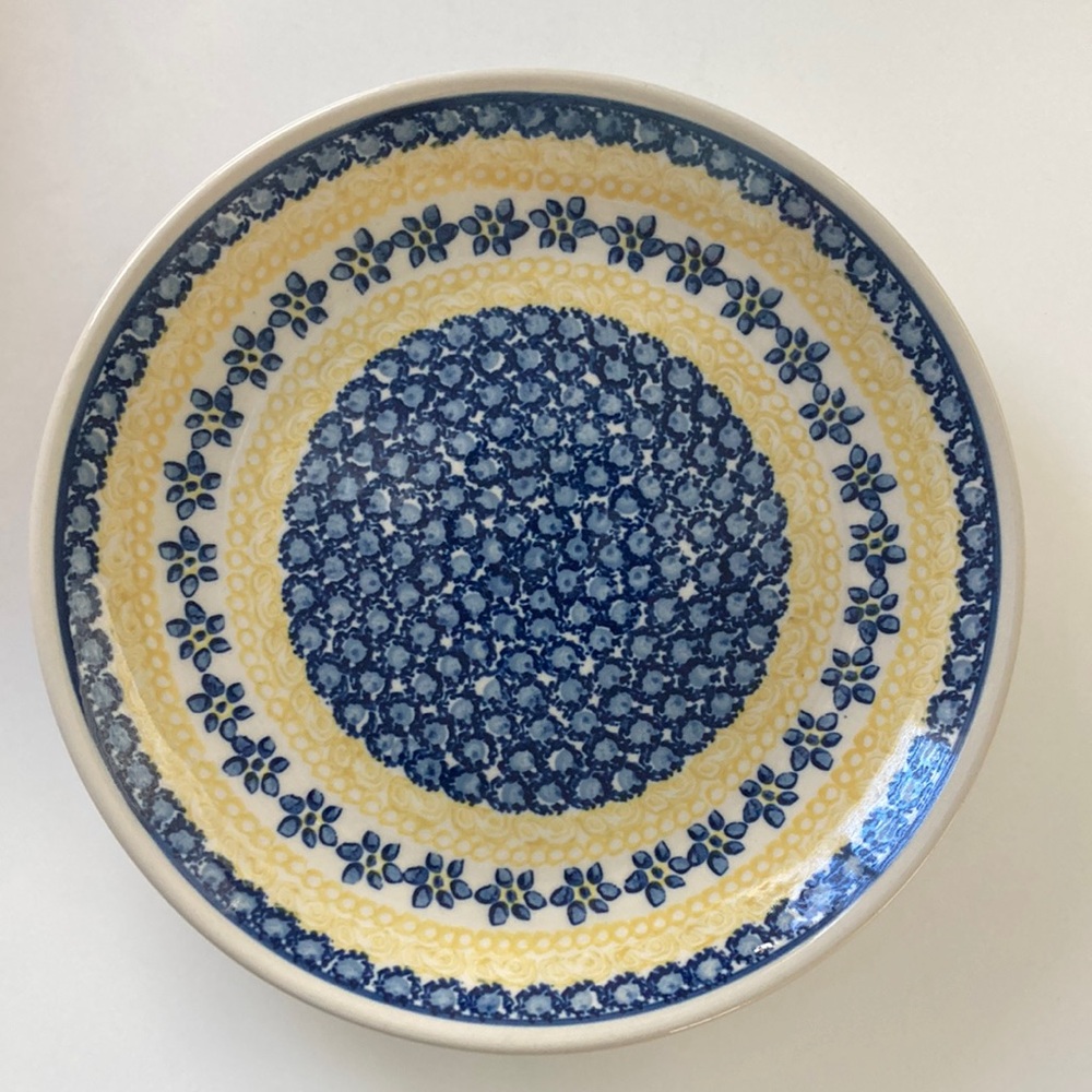 Rare Vintage polish pottery round plate